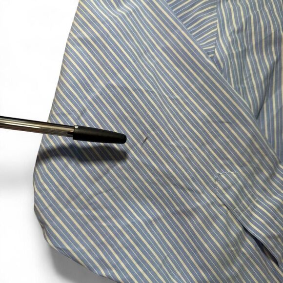 Brooks Brothers Madison Fit Blue and white striped long sleeve button up shirt - Picture 4 of 5